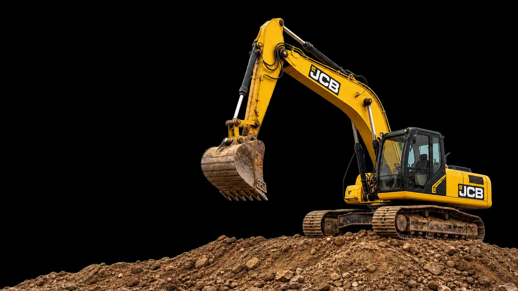 Excavadora amarilla de PUCSA en obra